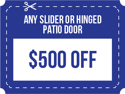 coupon graphics-06 - Roofing and Siding, Window Installation, Replacement coupon 500 off any slider or hinged door installation and replacement